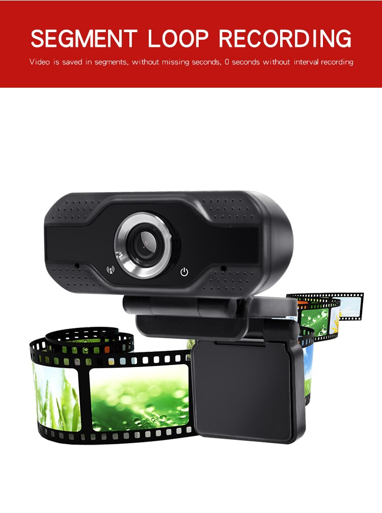 Webcam PC 1080P Full HD caméra Web grand écran avec Microphone intégré pour l'enregistrement, les appels vidéo, les conférences, les jeux