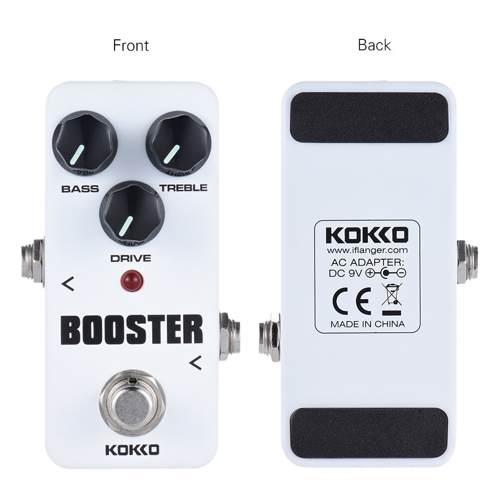 KOKKO Guitarra efecto Pedal Guitarra Mini Overdrive Booster alta potencia tubo Guitarra dos segmentos EQ efecto dispositivo accesorios FBS-2