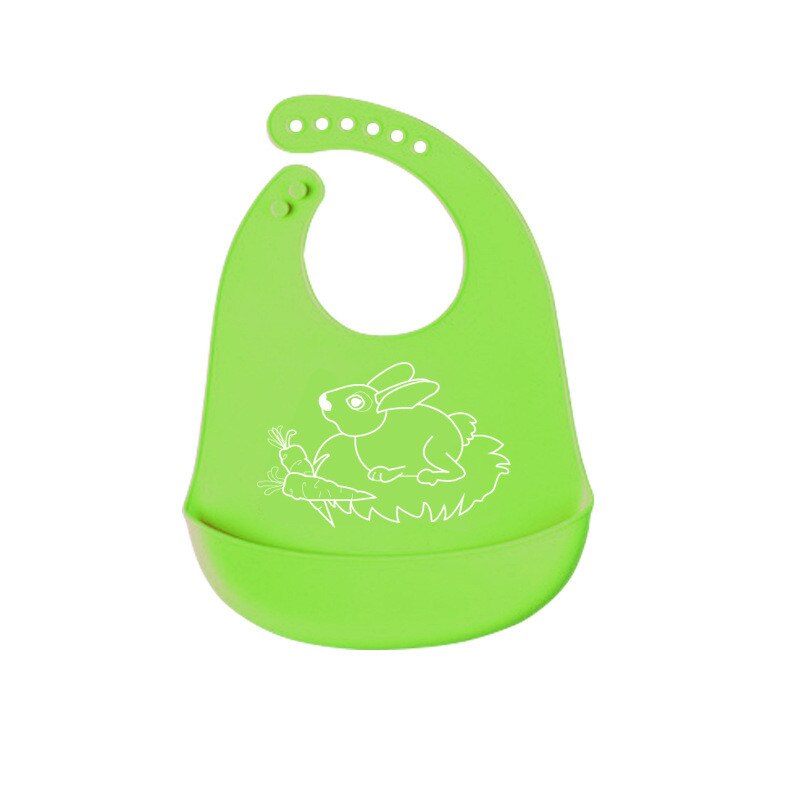 Baby Lätzchen Cartoon Drucke Kinder Silizium Bib kinder Sommer Einstellbar Wasserdicht Bib Baby Fütterung Werkzeuge Jungen Mädchen Lätzchen Schürze: Green