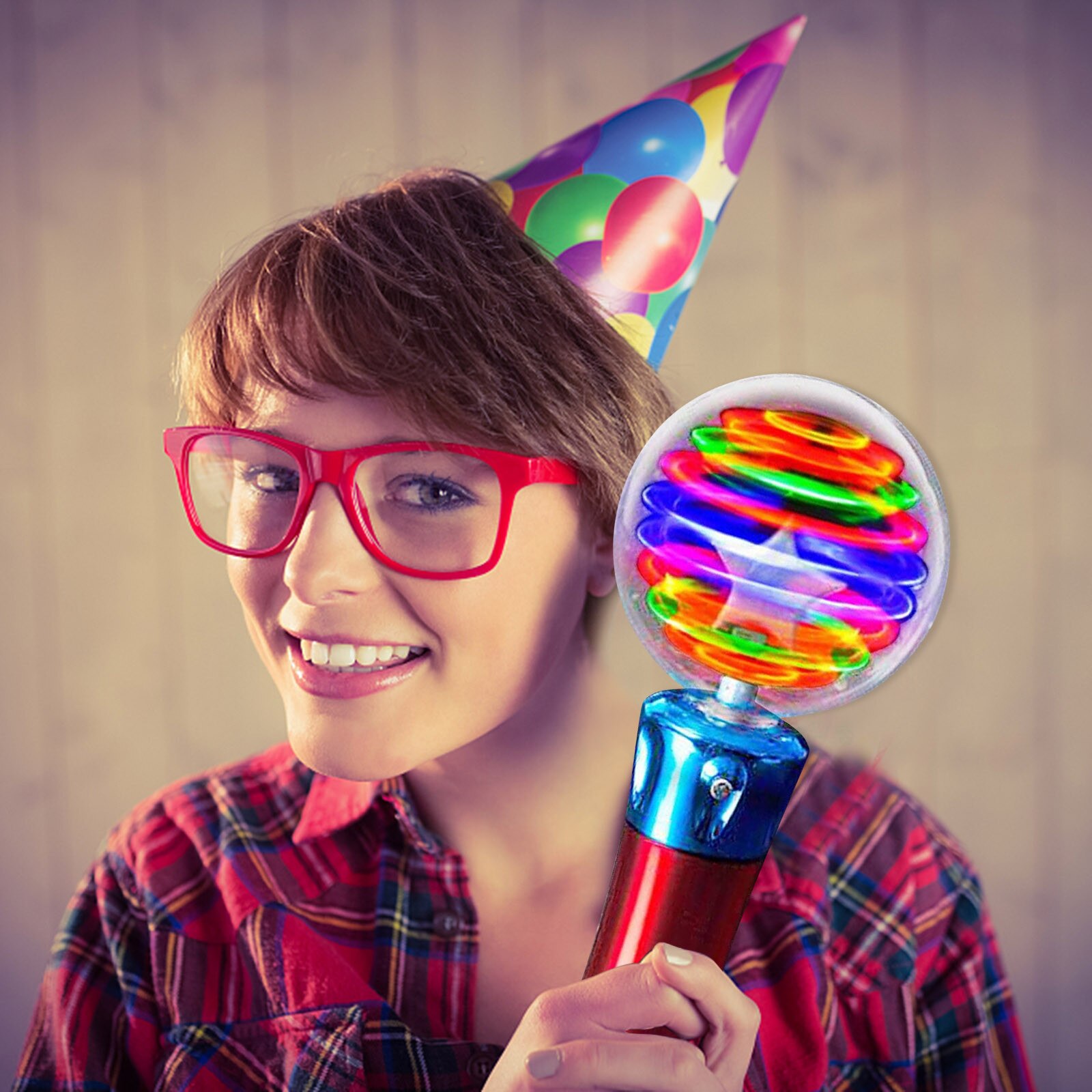 freundlicher leuchtend Magie Ball Spielzeug Stock LED-Blitz-rotierenden Licht Zeigen Spielzeug Mikrofon bilden freundlicher Spaß Spielzeug