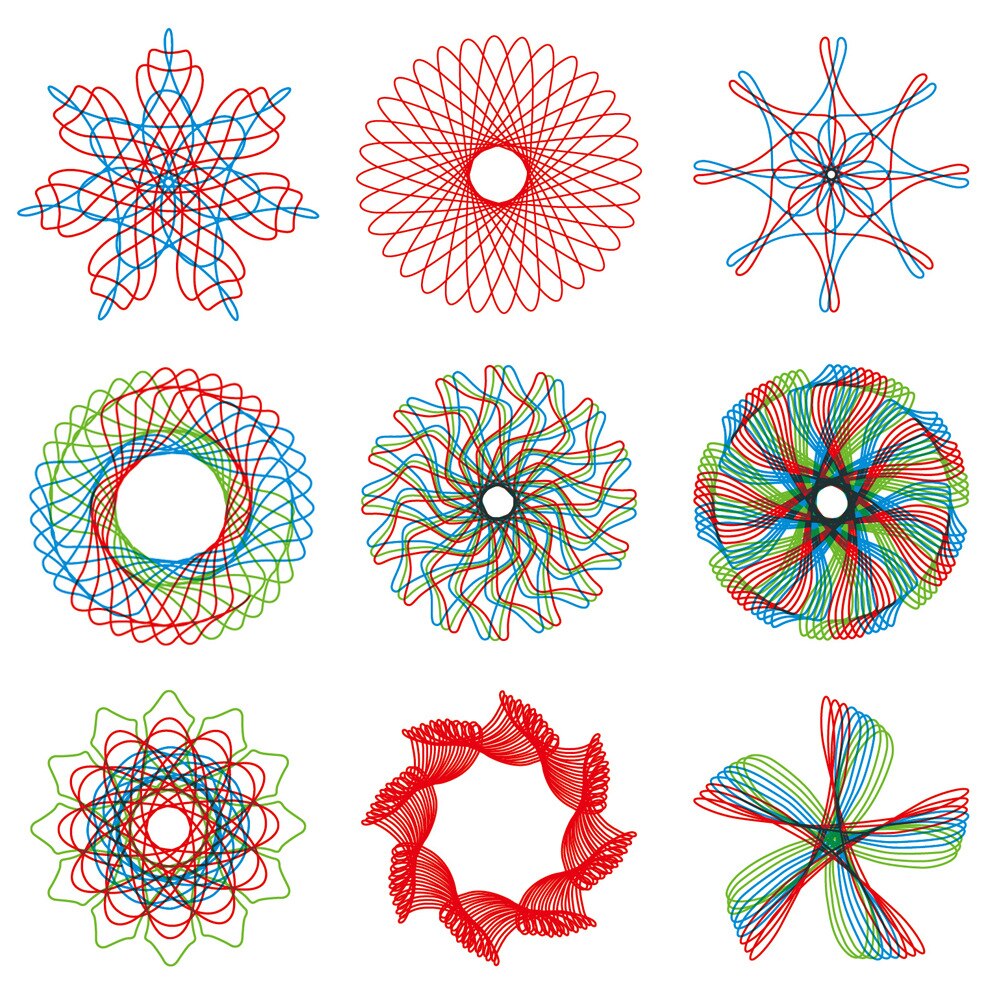 Juego de juguetes de dibujo espirales para niños, engranajes y ruedas entrelazados con 1 bolígrafo de de 6 colores, juguete de aprendizaje de arte, 8 Uds.