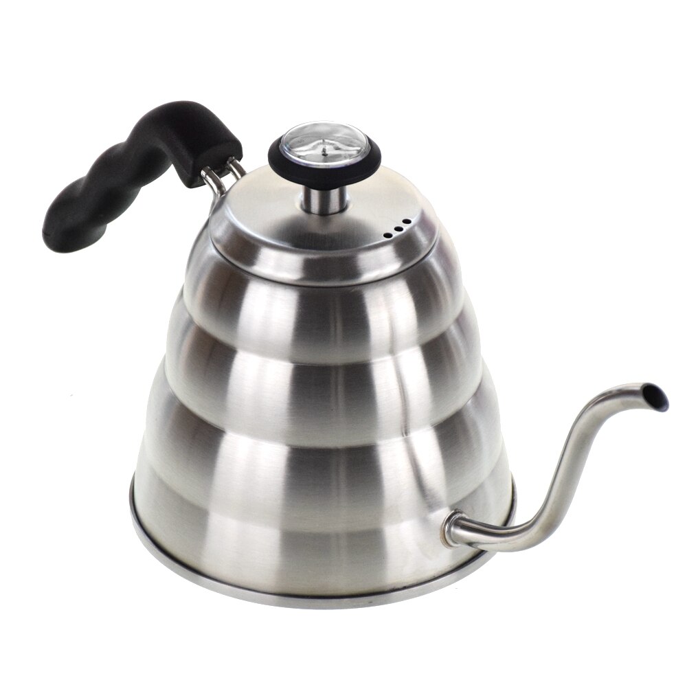 1200ML 304 Stainless Steel V60 Drip Kettle with thermometer Pour Over Pot with Gooseneck Long Spout Coffee Maker