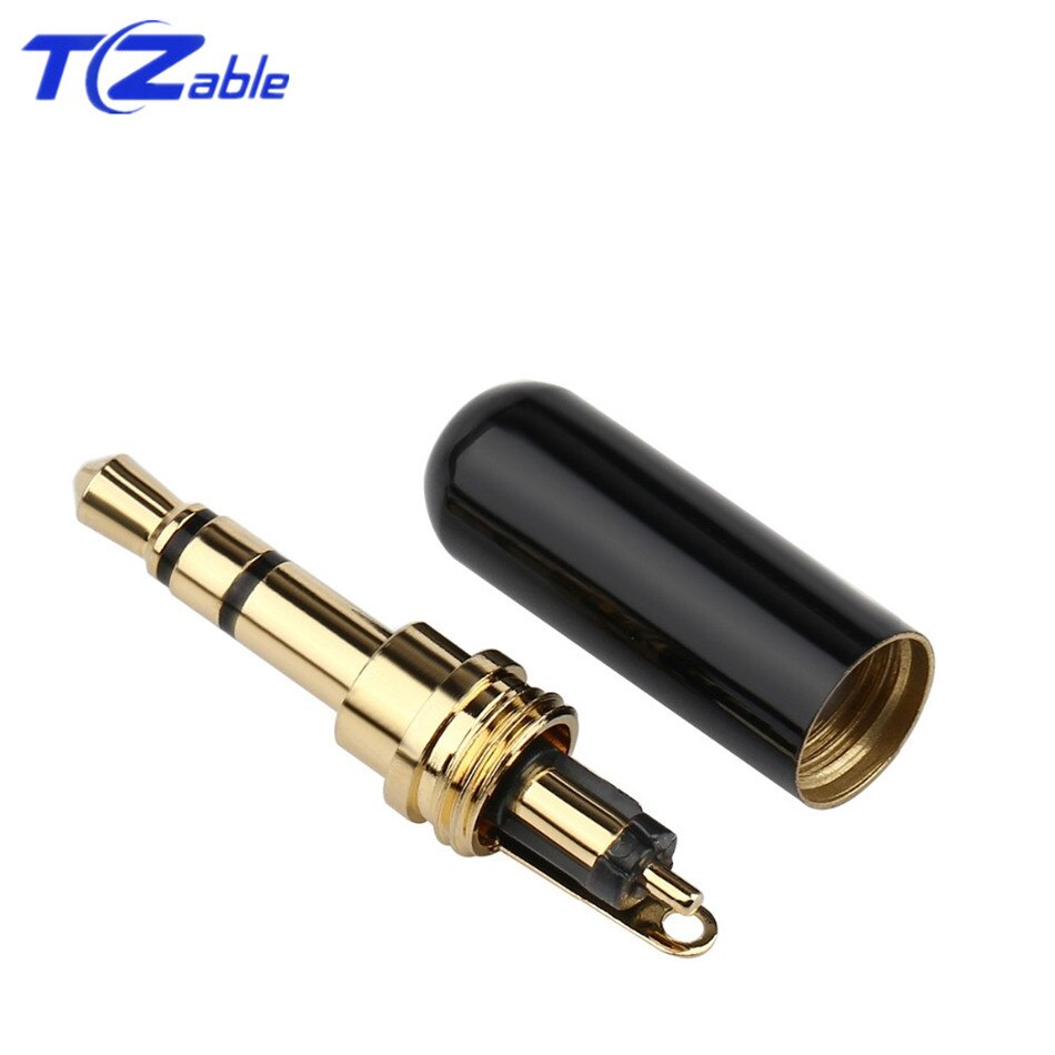 3,5mm Jack Audio Stecker Anschlüsse 3 Pole Solder Lautsprecher Stecker Für Upgrade Kopfhörer Kabel 7 Farben Gold Überzogene