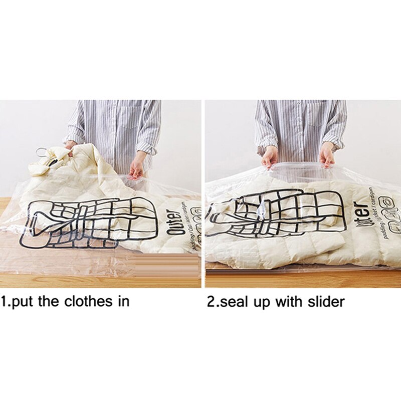 Travel Closet Hanging Vacuum Bag Hanger Space Saving Clear Seal Wardrobe Compressed Bag
