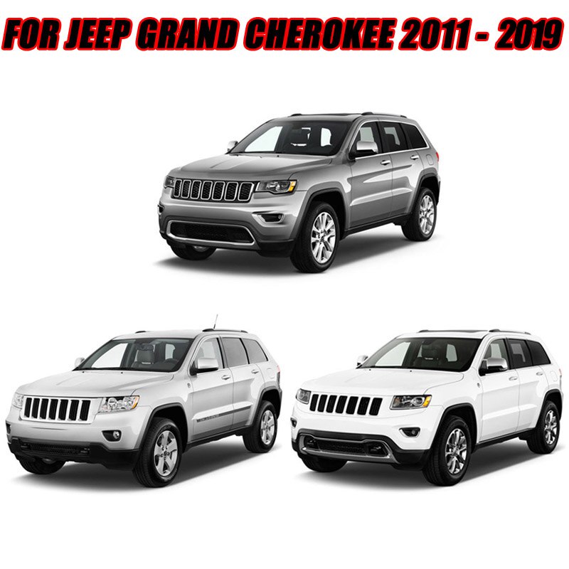 9pc Front Grille Insert & Fog Light Trim Kit For Jeep Grand Cherokee 2014-2016