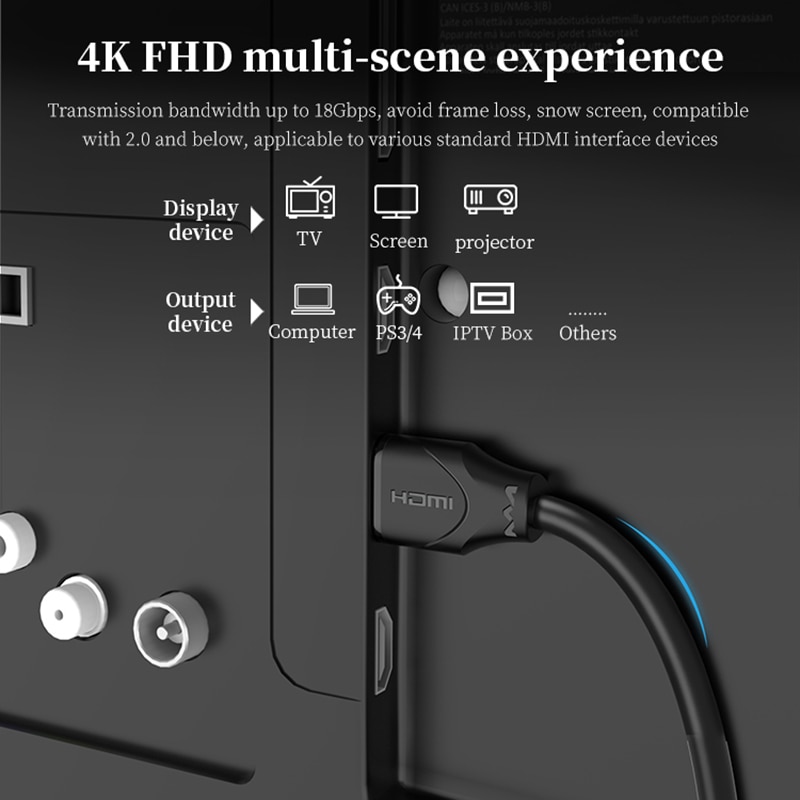 1m to 20m hdmi-kabel 4k 2.0 kabel voor hdtv  ps4 splitter switch box hdmi naar hdmi-kabel 60hz video audio kabel kabel hdmi 4k