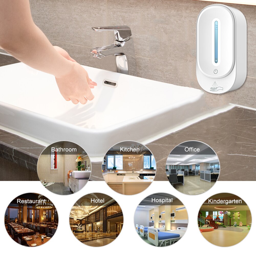 350ml Bathroom Automatic Liquid Soap Dispenser Wall-mounted Alcohol Soap Dispenser Foam Hand Washing Machine