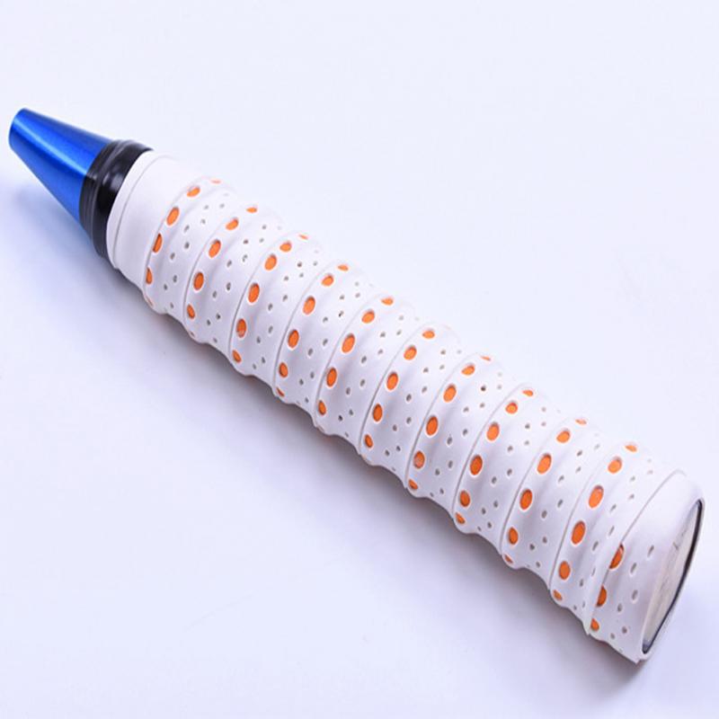 1 stk anti-slip fortykkelse overgreb håndtag tennis badminton ketcher band grip tape badminton ketcher greb til tennis badminton: Hvid