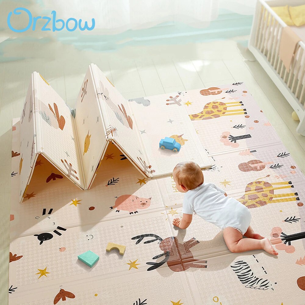 Orzbow – tapis de jeu pliant pour bébé, tapis épais pour activités de Surface, jouets éducatifs pour enfants à partir de 0