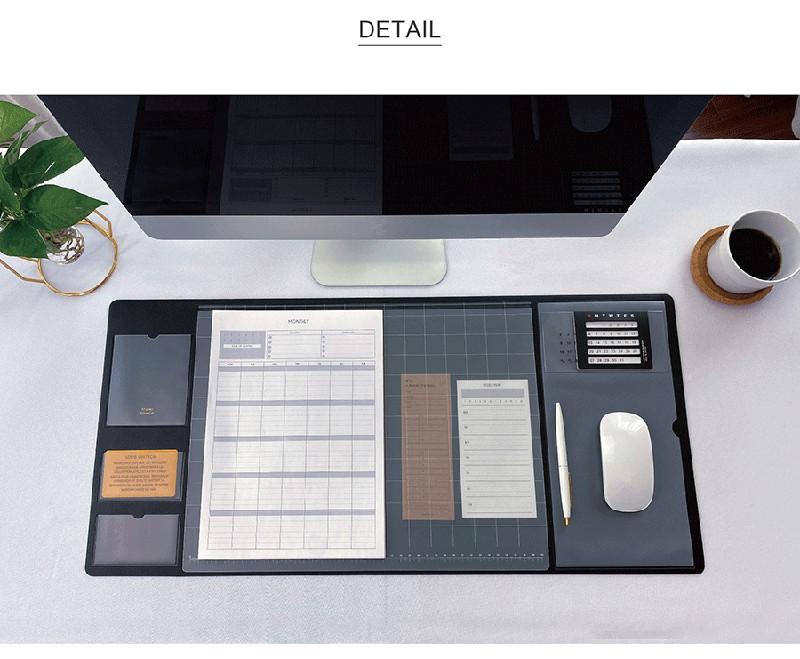 Multifunctionele Oversized Pu Muismat Student Schrijven Pad Business Desk Mat Laptop Kussen Bureau Organizer Met Kalender