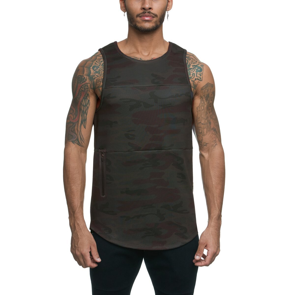 2021Modal Men&#39;s Sports Vest Fitness Running Training Quick-drying Vest Slim Breathable Sleeveless Men Gym Tank Top Men Clothing: C4 / M