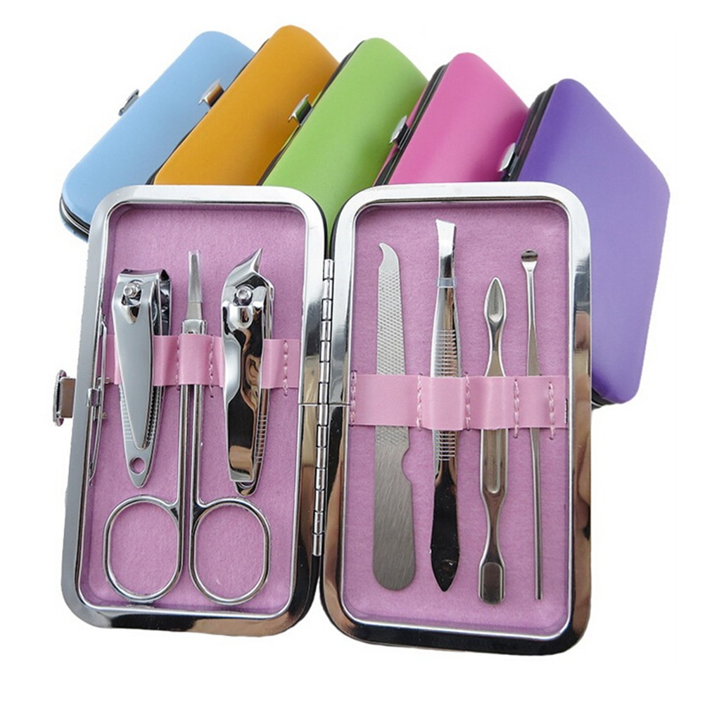 7 Stks/set Manicure Nagelknipper Pedicure Set Draagbare Reizen Hygiëne Kit Rvs Nail Cutter Tool Set
