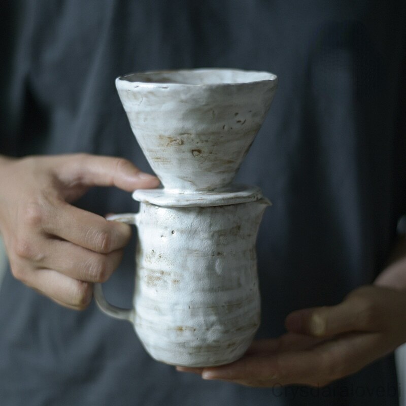 Hand Brewed Coffee Pot Set Coffee Filter Cup Utensils Instant Coarse Pottery Hand-made Coffee Utensils