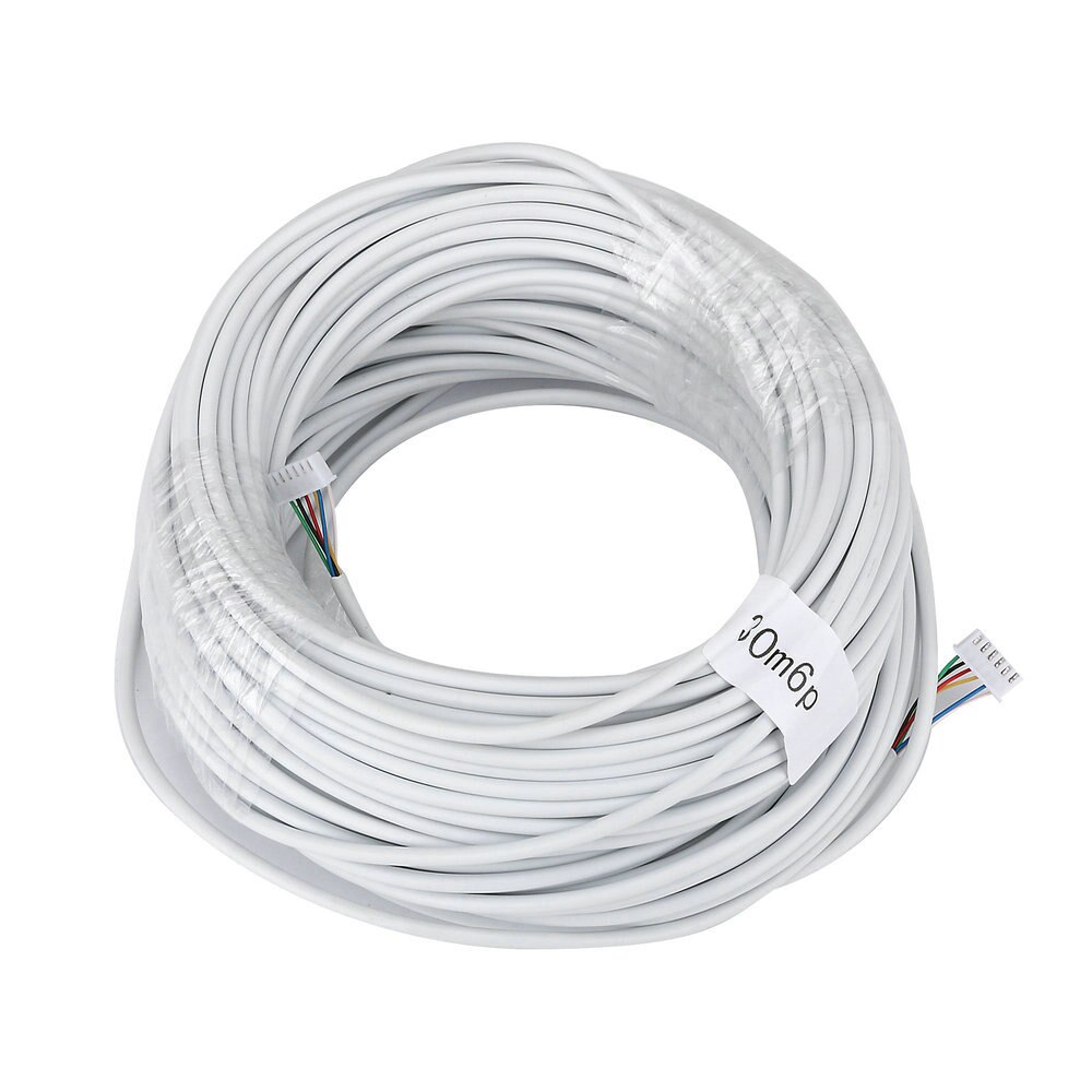 30M 2.54*6P câble 6 fils pour interphone vidéo couleur vidéo porte téléphone sonnette câble d'interphone filaire