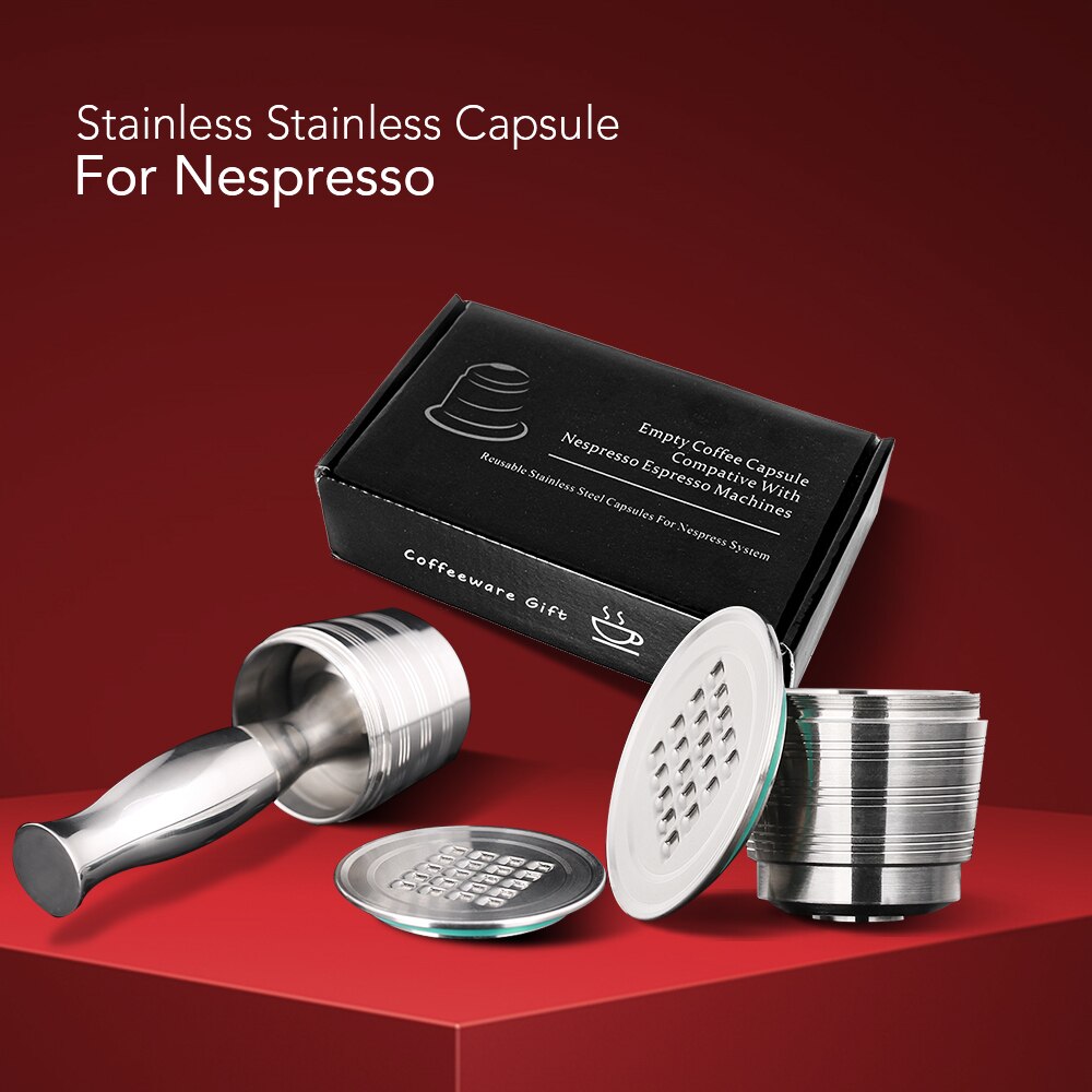 Nespresso påfyllbar kapsel gjenbrukbar kaffefilter drypper stål cafeteira capsulas de cafe oppladbare nespresso kapsel belger