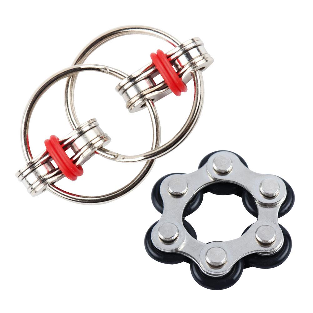 2pcs Flippy Chain Fidget Toy Relieves Stress Reducer Anxiety And Autism Suitable For Workplace School Reduce Depression Adults
