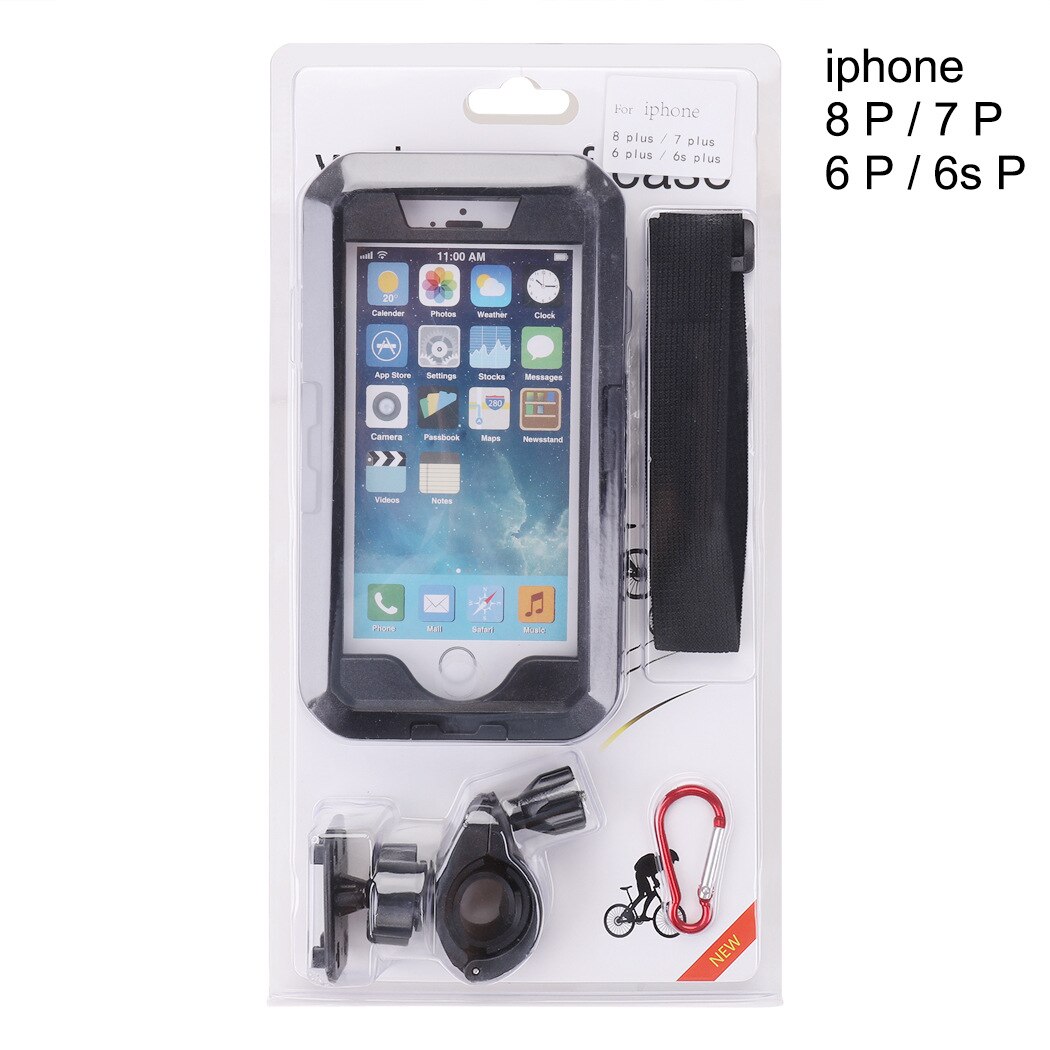 Vandtæt telefon taske cykel telefon holder universal mobiltelefon holder cykel styr clip stand gps monteringsbeslag: Iphone 6sp 6p 7p 8p