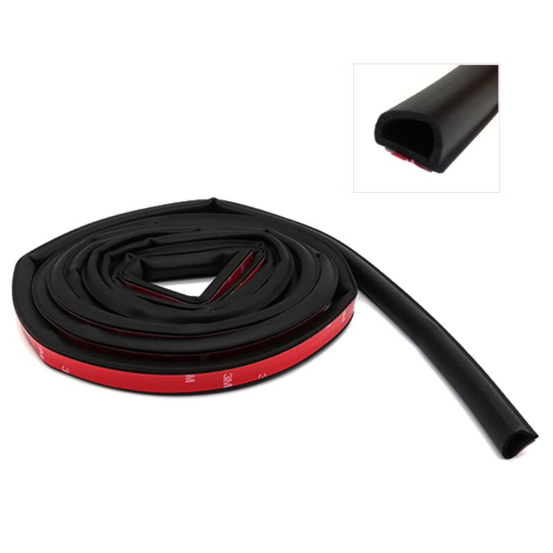 Car Door Seal Strip Rubber 4m Sloping D Shaped Trunk Hood Edge Insulation Trim