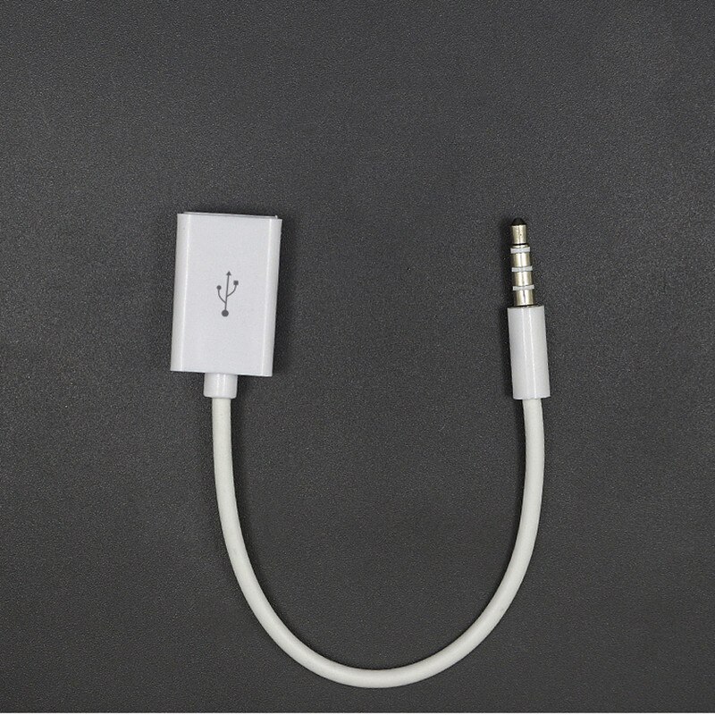 Car MP3 3.5mm Male AUX Audio Plug Jack To USB 2.0 Female Converter Cable Headphone Cable PVC for Car