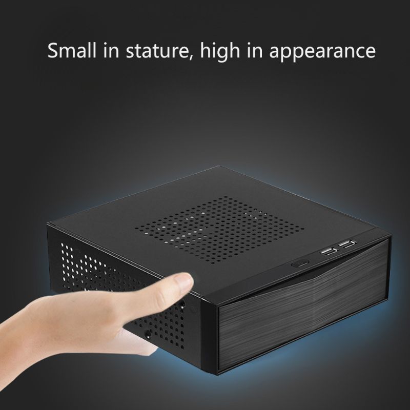 FH03 FH05 Host Mini ITX Office Home Computer Case USB2.0 with Radiator Hole HTPC Power Supply Horizontal Metal Desktop Chassis