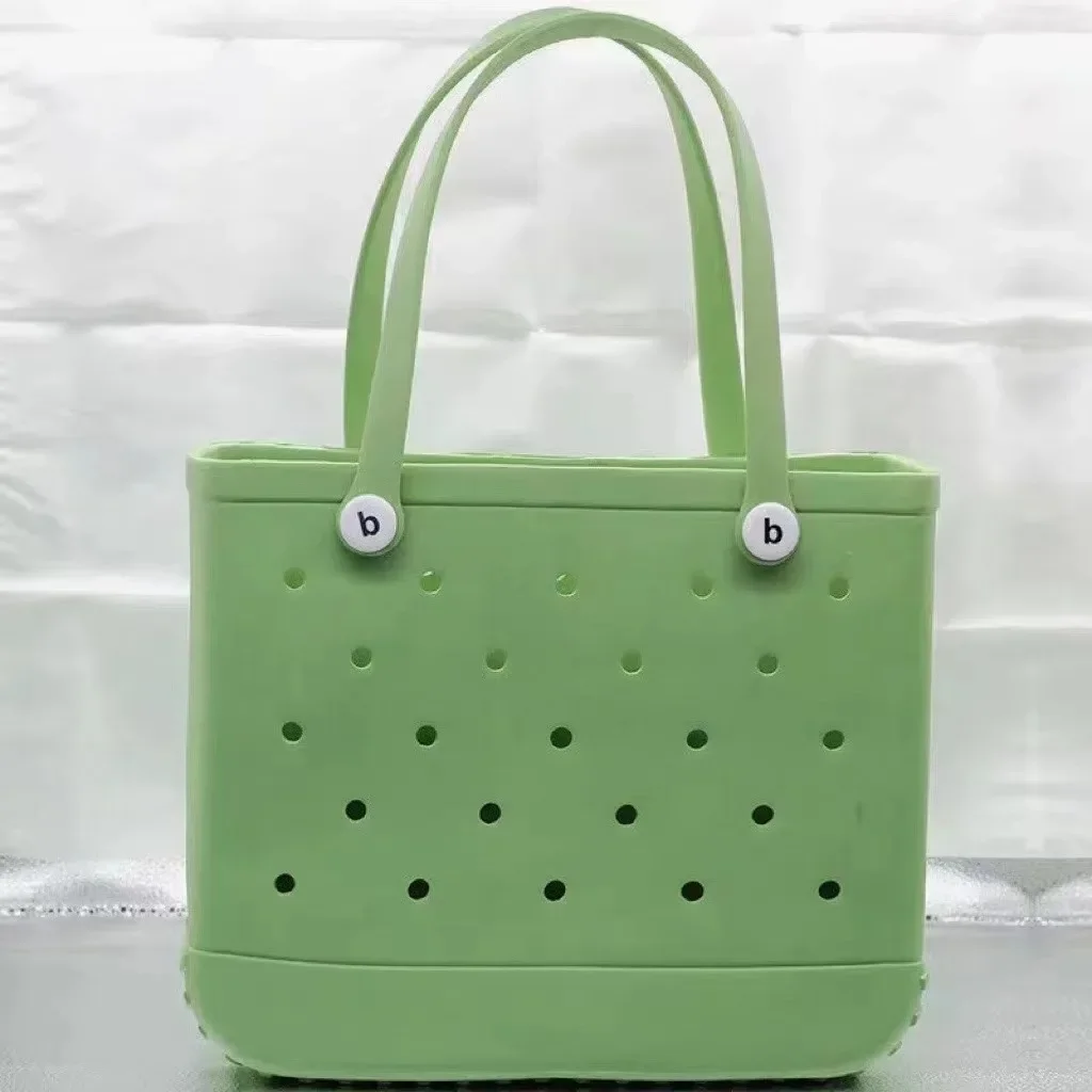 XL extra große Strandtasche aus EVA-Gummi, wasserdicht, für Strand, Reisen, Picknick, Aufbewahrungskorb, Damen-Einkaufshandtasche, Sack Gelee-Einkaufstasche: L / Freier Raum