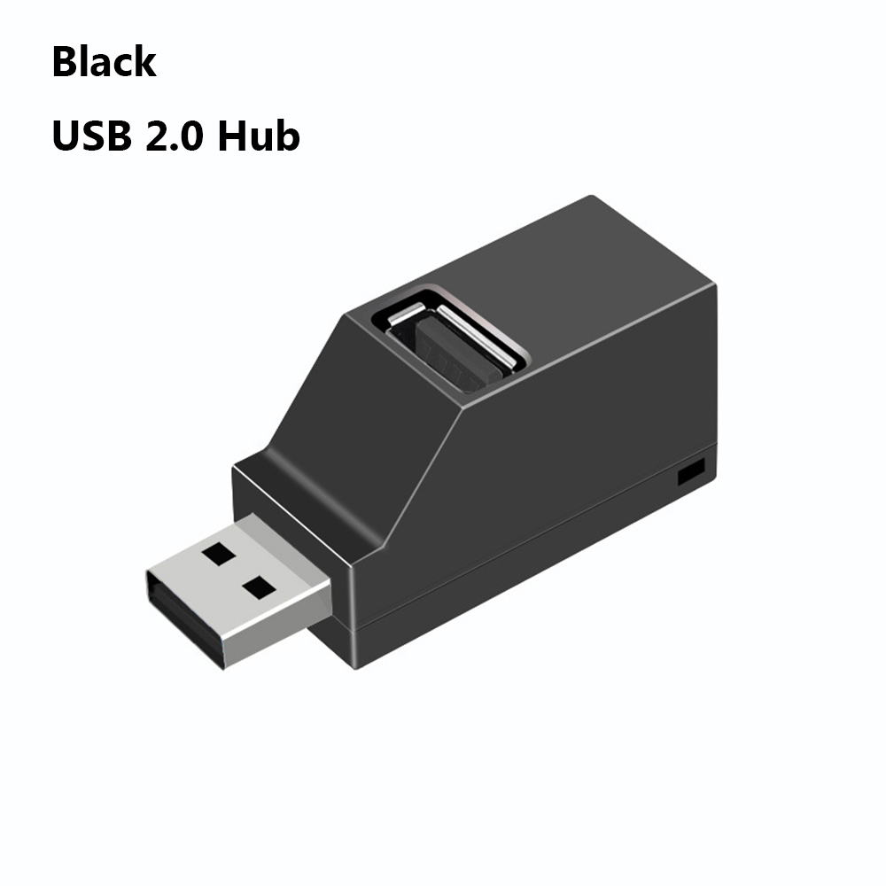 Mini 3 porte usb 3.0 splitter hub højhastigheds dataoverførsel splitter box adapter til pc bærbar macbook pro tilbehør: Usb 2.0 hub sort