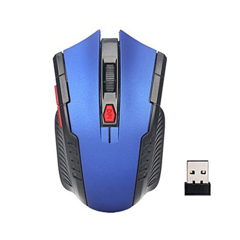 2.4Ghz Draadloze Muis Verstelbare Dpi Muis 6 Knoppen Optical Gaming Mouse Gamer Draadloze Muizen Met Usb-ontvanger Voor Computer pc: blue