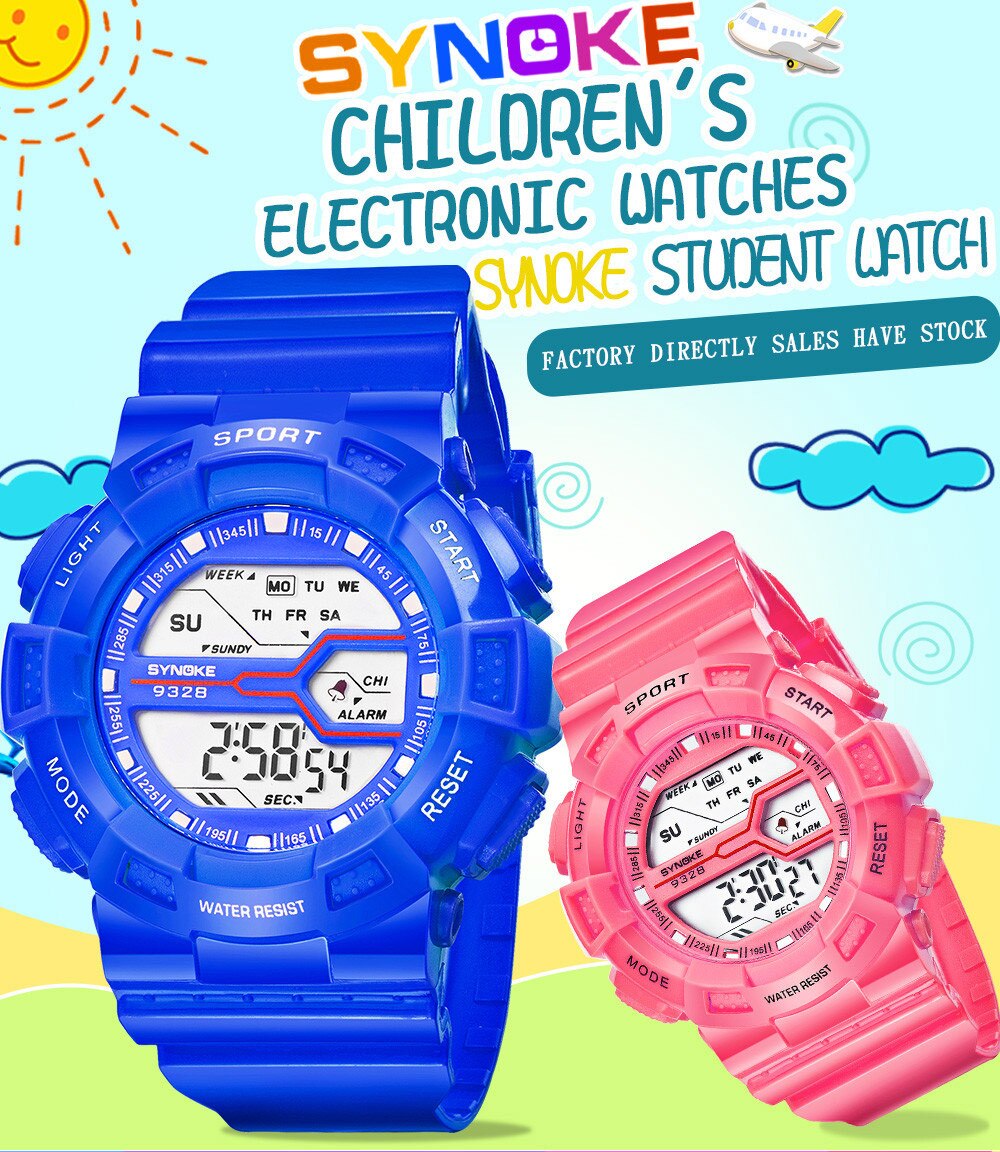 Kinderen Horloge Jongens Meisje Student Waterdichte Sport Horloge Led Digitale Datum Polshorloge