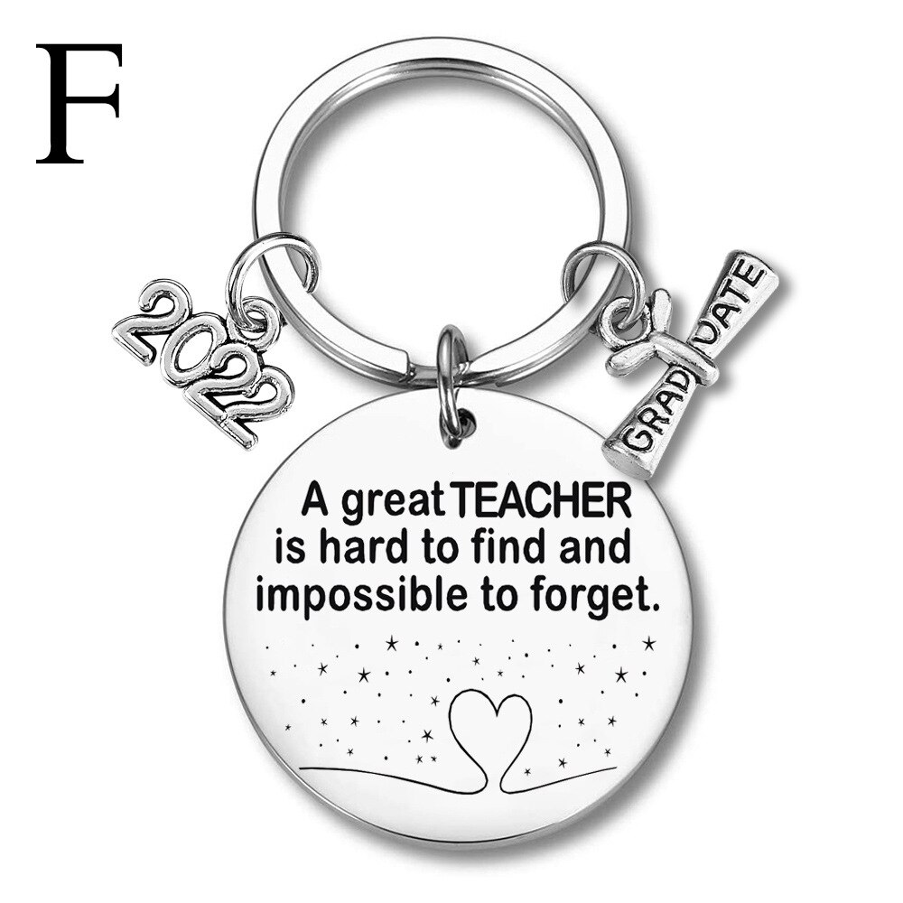 Stainless Steel Graduate Keychain Lettering Class Of 2022 Key Chain pendant Inspirational: F