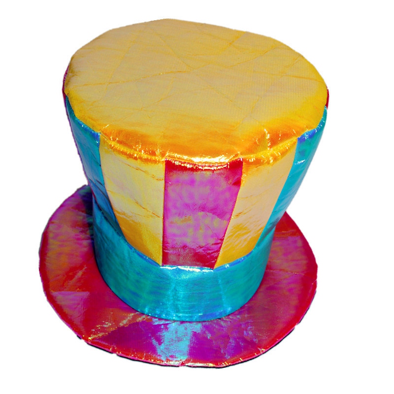 Sombrero divertido con estampado de rayas de Mago para hombre y mujer, gorro de payaso para de Halloween, con costura de Color, Unisex: Default Title