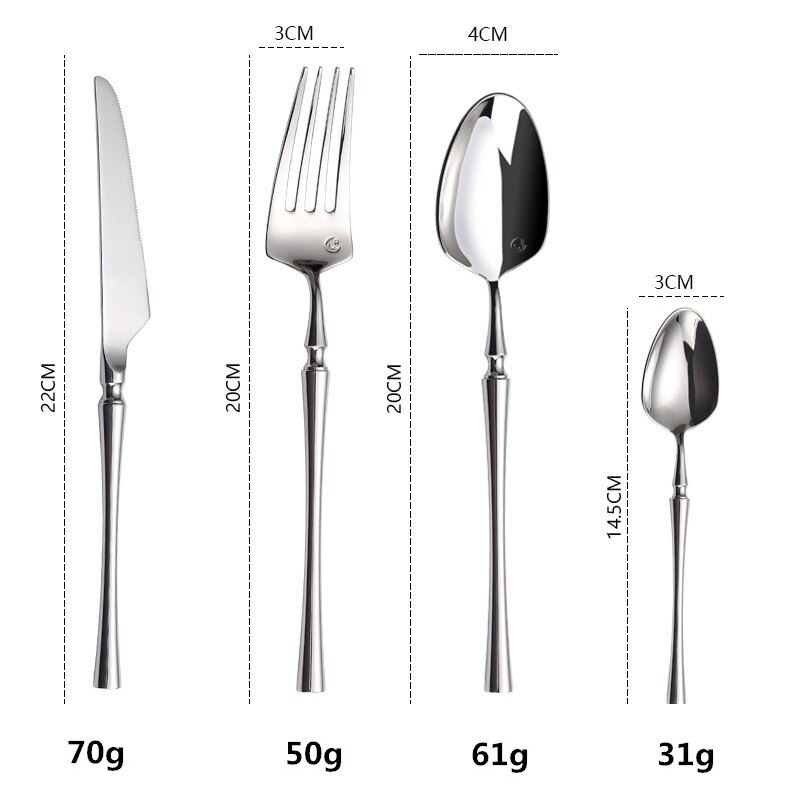 4 Stks/set Draagbare Bestek 304 Roestvrijstalen Tafel Vork Mes Lepel Diner Set Servies Westerse Steak Bestek Servies Set