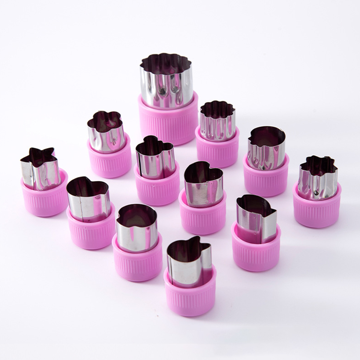 Leeseph 12 Pcs Vegetable Cutter Shapes Sets Mini Size Cutters Fruit Cutters Kids Food Cutters Pastry Stamps Mold Biscuits