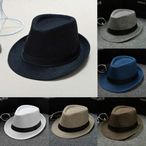 Unisex halm fedora solhatt panama trilby krossbar herr damer fällbara resefester hattar