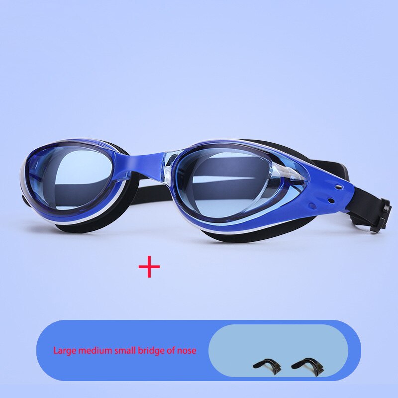Kurzsichtige Schwimmen Brille Hd Wasserdichte und Nebel-beweis Mann Frau Kinder Große Rahmen Tauchen Getriebe Schwimmen Gläser: zero diopter blue