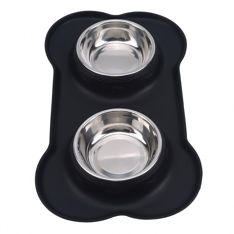 Dog Bowls Stainless Steel Dog Bowl with No Spill Non-Skid Silicone Mat Feeder Bowls Pet Bowl Dogs Cats Pets