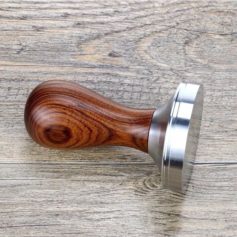 51/53/58/58.35mm Coffee Tamper Wooden Handle Barista Espresso maker Grinder with 304 stainless steel base مطحنة القهوة