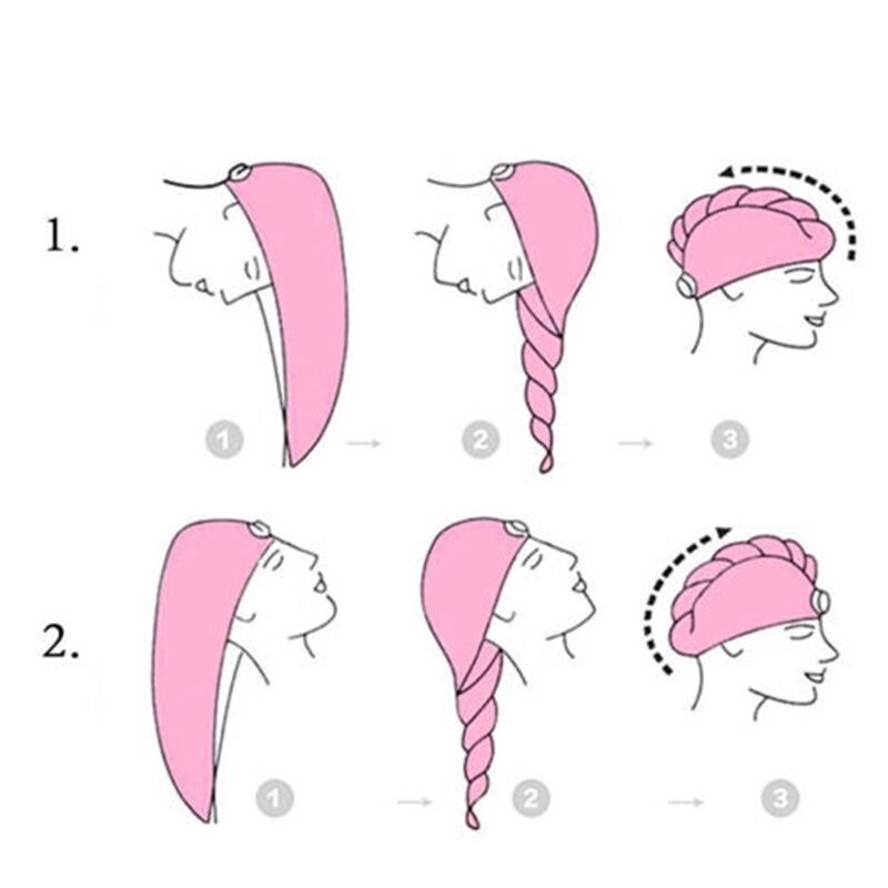 Toalla de microfibra de secado rápido turbante mágico envolvente para secado de cabello gorro de baño para mujer Toalla de baño para secar el cabello parada de secador de pelo