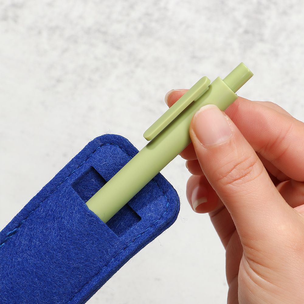 1Pc Vilt Pen Pouch Houder Enkel Gat Roller Balpen Vulpen Zak Potlood Tas School Kantoorbenodigdheden Zwart blauw Rood