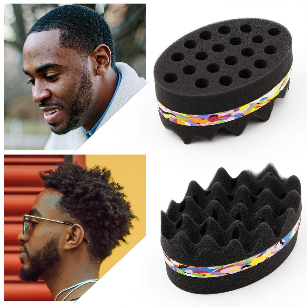 Grote Gaten Spons Voor Haar, Twist Spons, Magische Spons Borstel, Afro Haar Spons Spons Voor Krullen Met Gratis Haar Pick Kam (2 Pack)