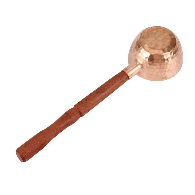 Kitchen Products Copper Coffee Scoop Coffee Bean Spoon with Wooden Handle Coffee Measuring Bean Spoon