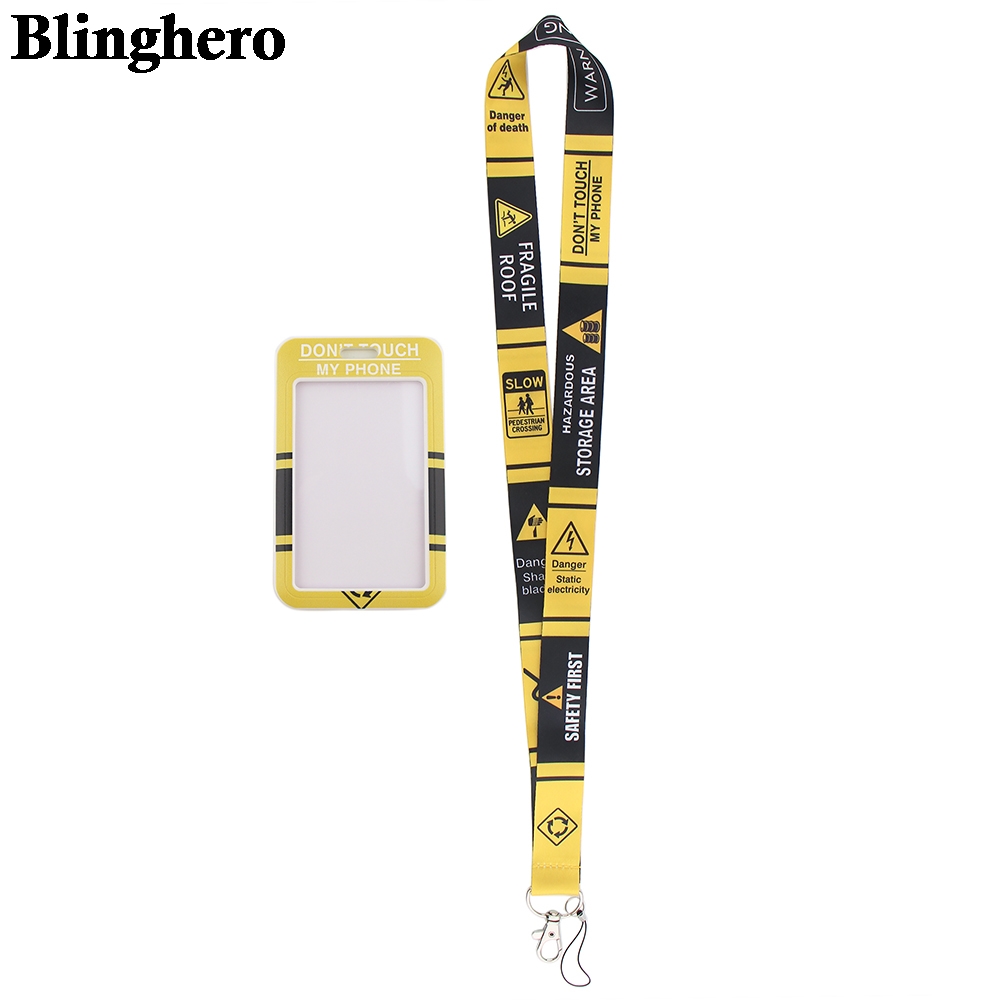 CA210 Warning Sign Lanyards Cool Neck Strap Phone Keys ID Card Holder Lanyard For Keys DIY Hanging Rope Lanyards