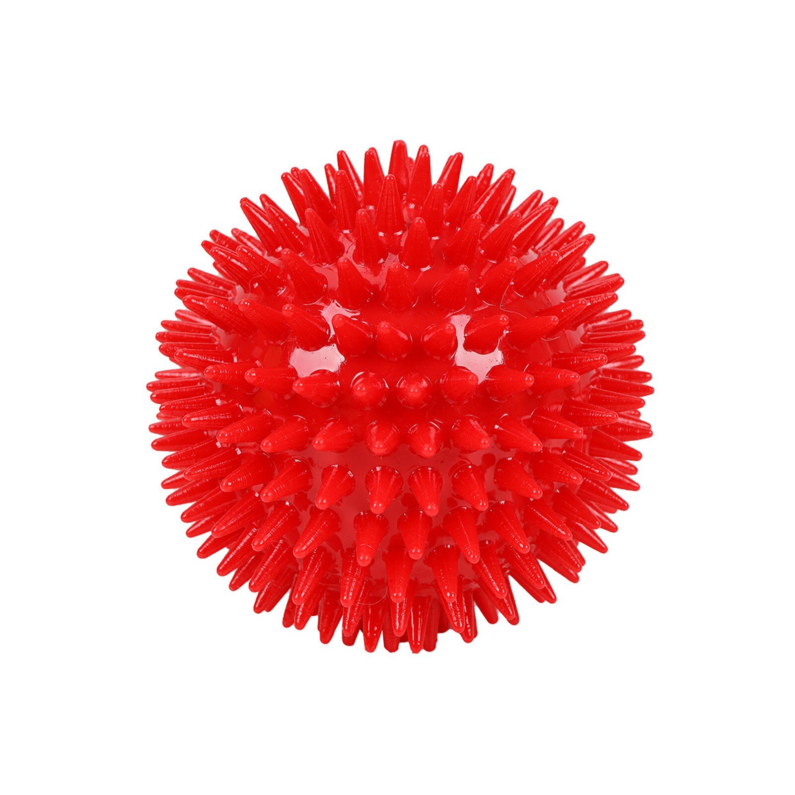 Dog Squeaky Ball Pet Spike Ball Fetch Chewing Ball Teething Toy: Red