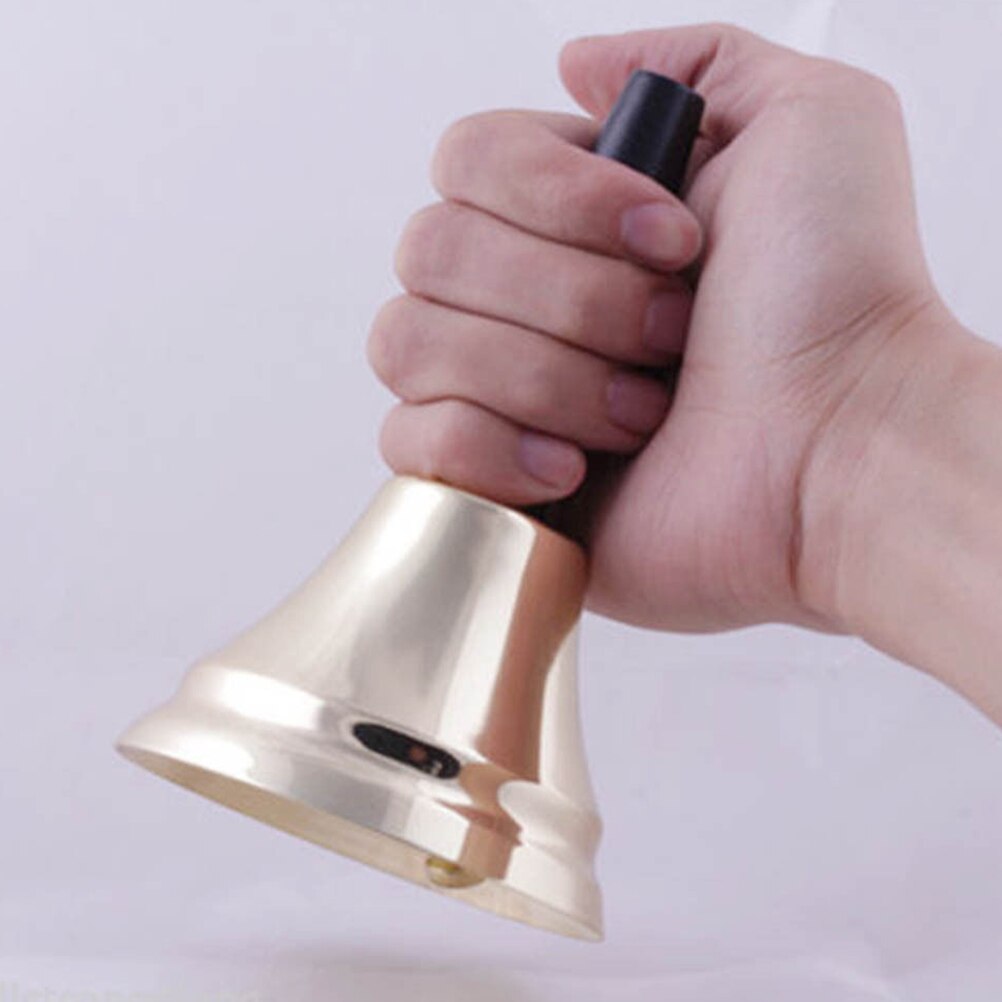 1Pc Gold plated Hand held Call Bells tea jingle Bells Build Ringtones toy Christmas