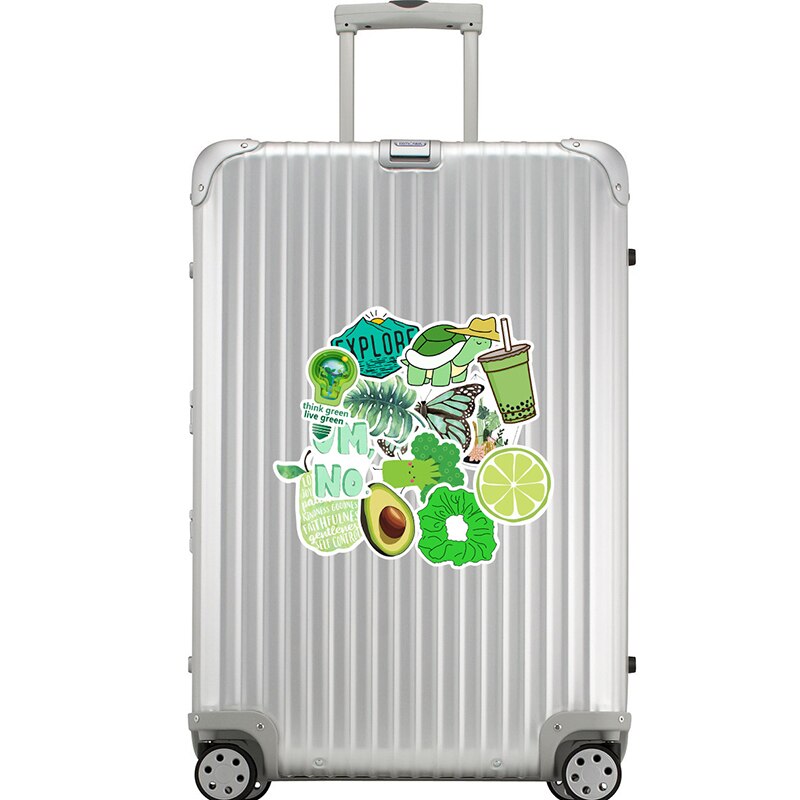 50PCS Stickers Pack Green Environmental Protection Stickers For Skateboard Phone Suitcase Luggage Waterproof Laptop Sticker