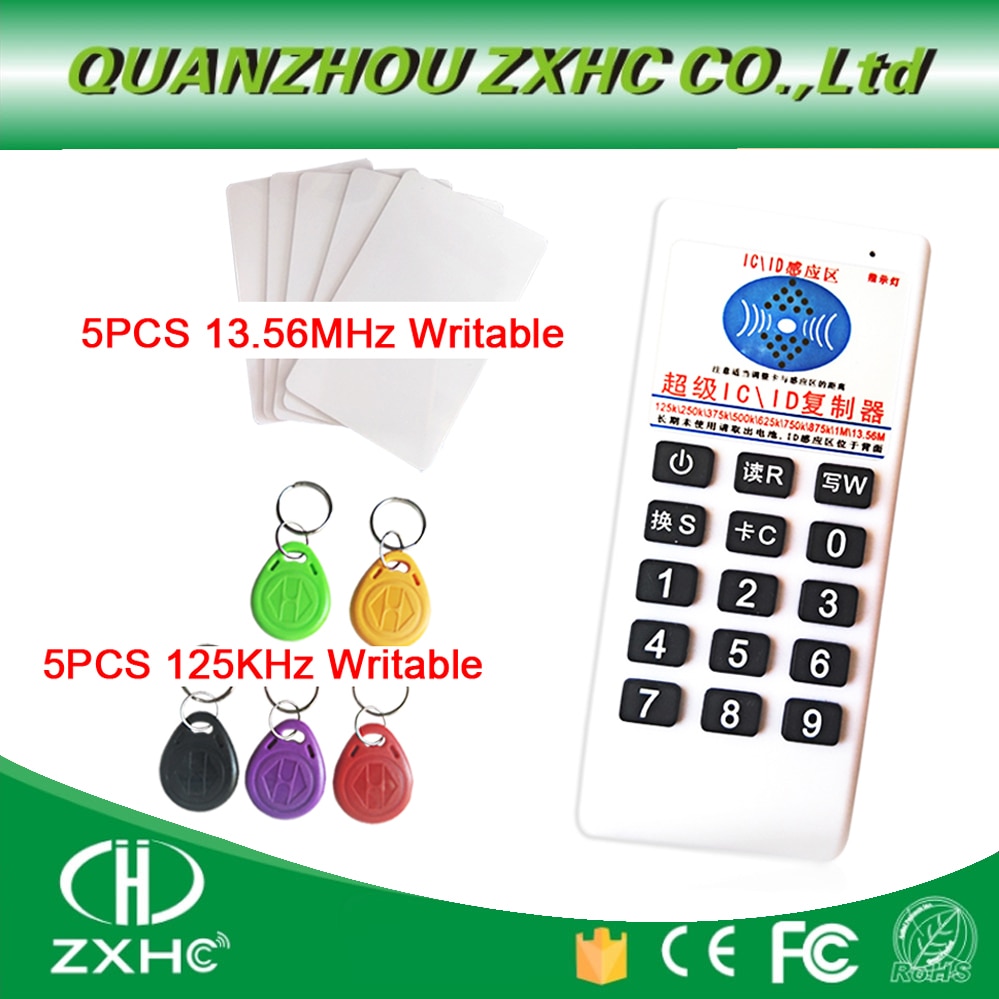 Rfid 125 khz  id 13.56 mhz ic kopimaskin reader writer for  em4305 t5577 uid utskiftbar tag