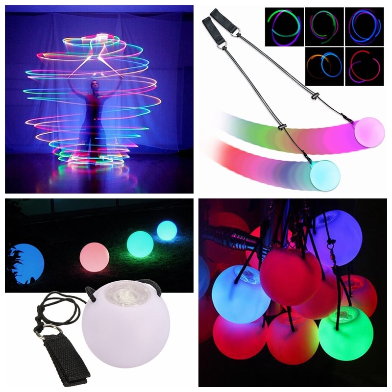 1 stück LED POI Geworfen Bälle Hand Requisiten UNS Rsp für Party favor für Professionelle Bauchtanz Ebene
