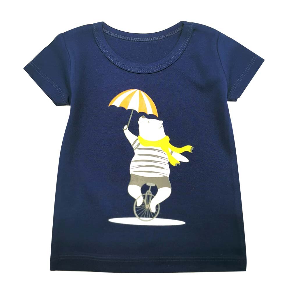 Sommar barn t-shirt ledig enkel bebis flickor mjuka bomullstoppar barn småbarn kortärmade t-shirts barnkläder