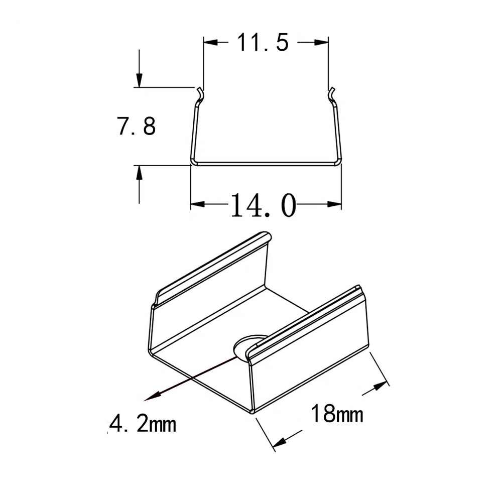 Clip de montaje U V YW para tira led, perfil de aluminio apto para 5730, 8520, 5050, 4014, carcasa de tira led