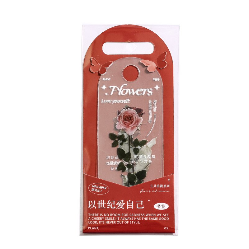 Marcapáginas romántico de PVC, marcador de Página de Libro Retro, rosa, Margarita, flor, mate, suministros de papelería, 5 piezas