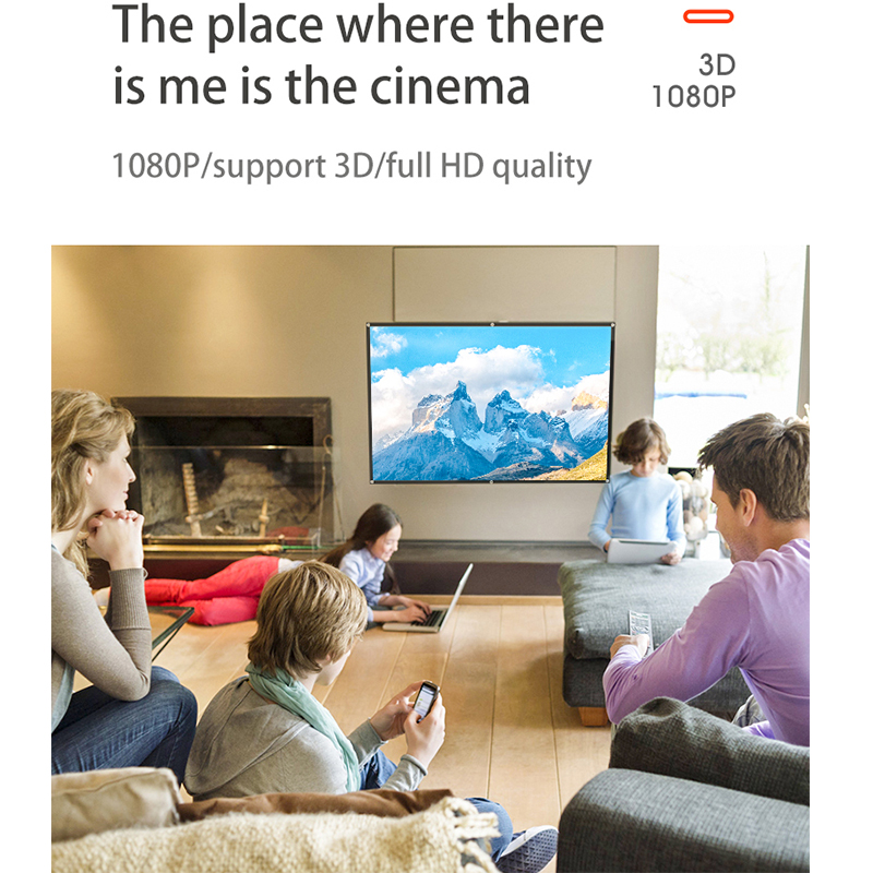 Pantalla de proyector plegable portátil para interiores y exteriores, pantalla de proyección suave de 60-200 pulgadas, alta densidad, blanca, menos pliegues, 16:9